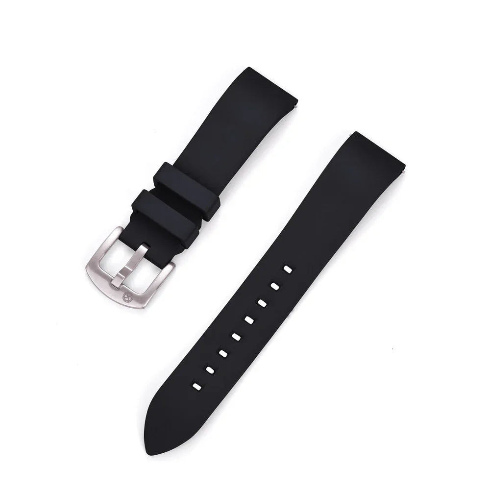 Bracelet KronoKeeper caoutchouc lisse - noir - vue principale