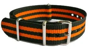Bracelet nylon NATO Noir/Orange - vue principale