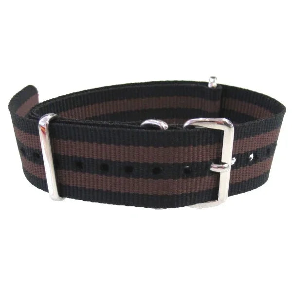 Bracelet nylon NATO Noir/Marron - vue principale