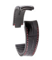 R-Strap Bracelet Aligator pour Rolex - Noir avec surpiqure rouge