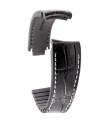 R-Strap Bracelet Aligator pour Rolex - Noir avec surpiqure blanche