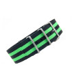 Black/green NATO watch strap