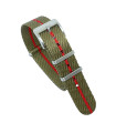 BRACELET NATO PREMIUM - Olive/ Rouge