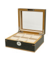 Clipperton 6 watch box in grey wood with glass lid