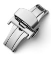 Double folding clasps for leather straps, stainless steel polished