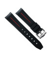 Bracelet RubberB M106CD Noir/Rouge avec boucle