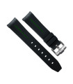 Bracelet RubberB M106CD Noir/Vert avec boucle