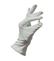 Paire de gants gris argenté en microfibre