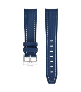 Bracelet caoutchouc texturé pour Omega MoonSwatch - bleu marine