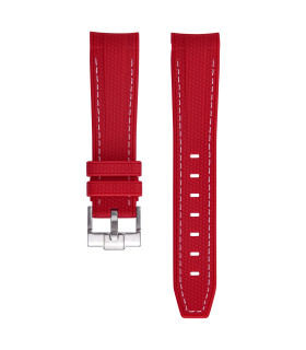 Bracelet caoutchouc texturé pour Omega MoonSwatch - Rouge