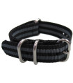 Black/Grey "Bond" NATO Zulu Extreme watch strap