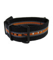 Bracelet nylon NATO Noir/Gris/Orange PVD