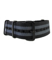 Bracelet NATO nylon noir/gris PVD