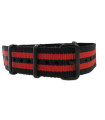 Bracelet nylon NATO Noir/Rouge PVD