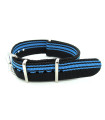 Watch NATO strap white/blue light bands 