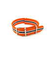 Bracelet nylon Nato Orange/Blanc/Noir