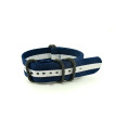 Bracelet nylon nato Zulu Extrême PVD Bleu marine/Blanc