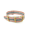 Watch NATO strap White/Blue/Red﻿ golden buckles ﻿