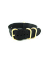 Nato Strap Zulu Extreme rose buckles Black