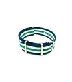 Bracelet nylon NATO bleu marine/blanc/vert