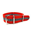 Bracelet NATO nylon rouge/gris