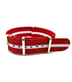 Bracelet NATO nylon rouge/blanc