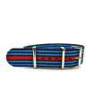 Bracelet NATO nylon bleu marine/bleu clair/rouge "Martini Racing"