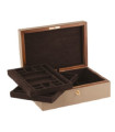 GioBagnara Jewellery Box with 2 removable trays and a platinum plated accent