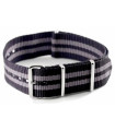 Bracelet NATO nylon noir/gris