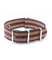 Bracelet nylon NATO Noir/Rouge/Khaki