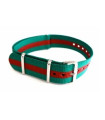 Bracelet nylon NATO Vert/Rouge