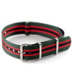 Bracelet NATO nylon vert/rouge/noir