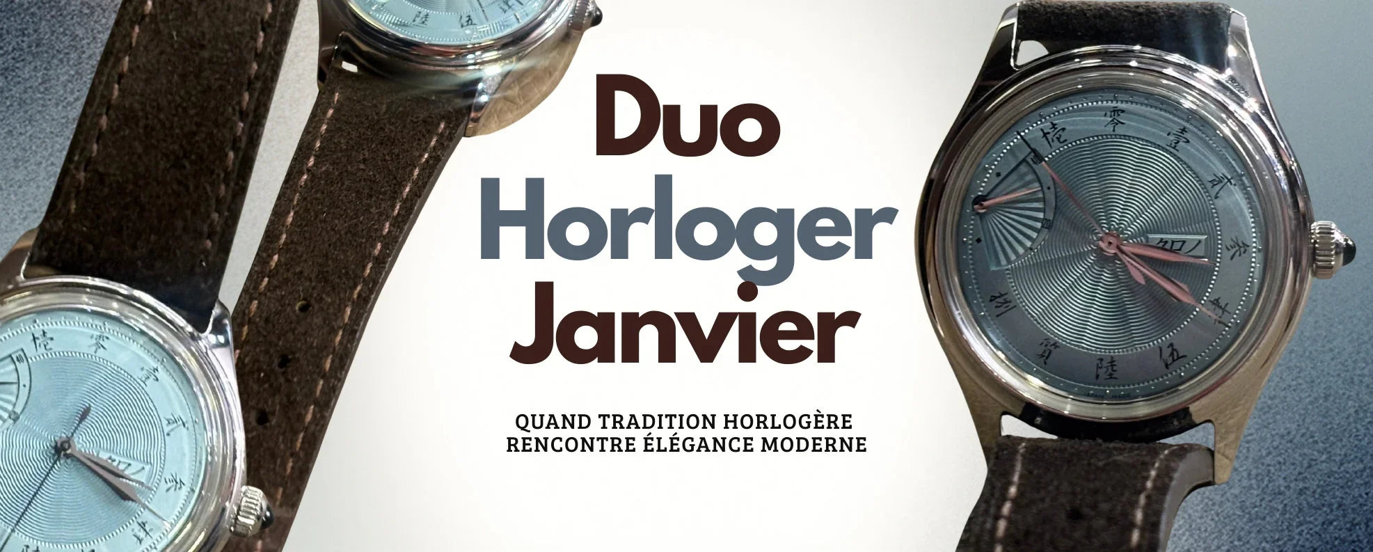 Montre homme élégante Janvier, cadran bleu avec chiffres asiatiques, bracelet cuir, accessoires luxe misterchrono.com