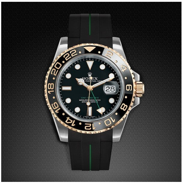 Rubber B strap M106CD Black/Green with buckle