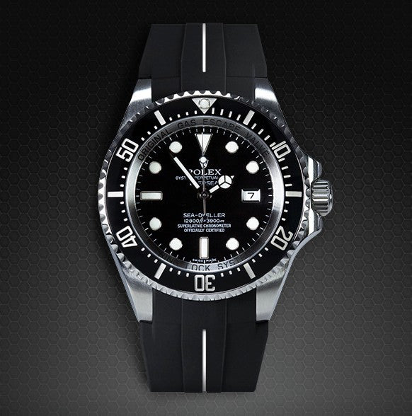 Rubber B strap M107 Black/White with buckle