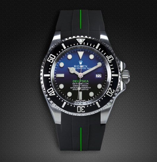 Rubber B strap M107 Black /Green with buckle