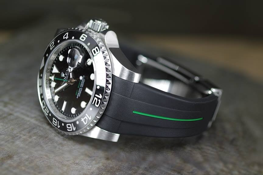 Rubber B strap M107 Black /Green with buckle
