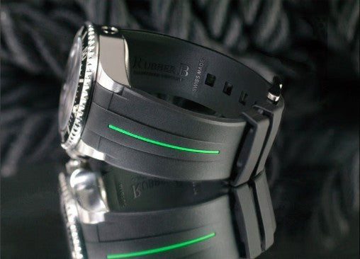 Rubber B strap M107 Black /Green with buckle
