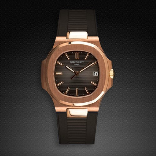 Bracelet RubberB PK77 pour Patek Philippe Nautilus Marron foncé