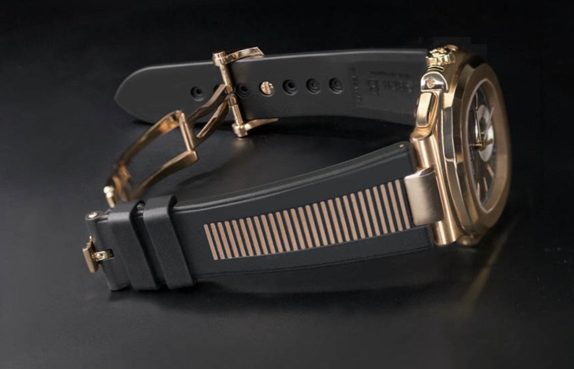 Bracelet RubberB PK77 pour Patek Philippe Nautilus noir & doré