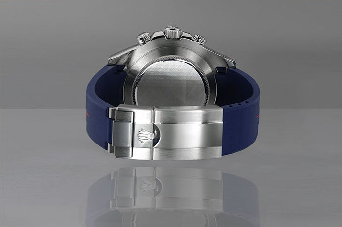 RubberB strap M109 Navy/White for Rolex Yachtmaster II 44mm