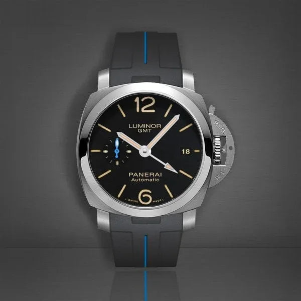 Bracelet RubberB Luminor 44 mm 1950 Type I Noir/Bleu - vue détail
