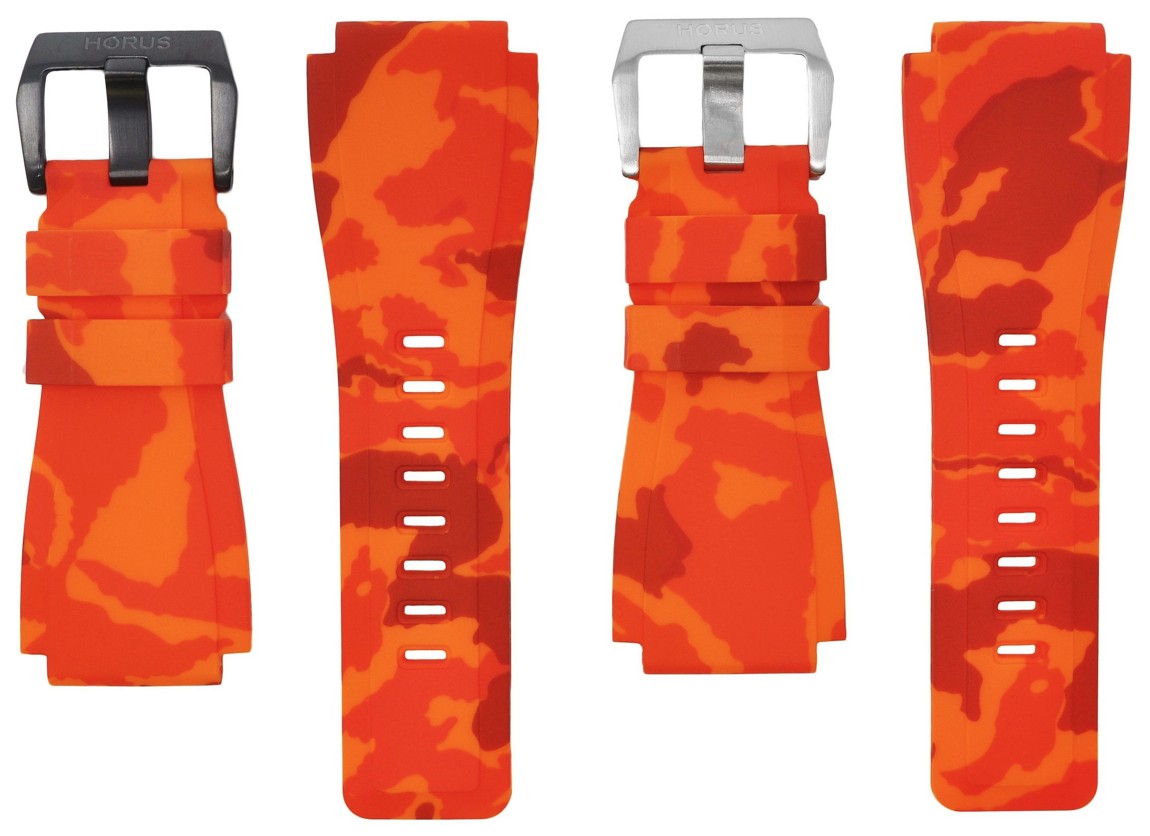 Horus Bracelet Camouflage Caoutchouc pour Bell&Ross orange