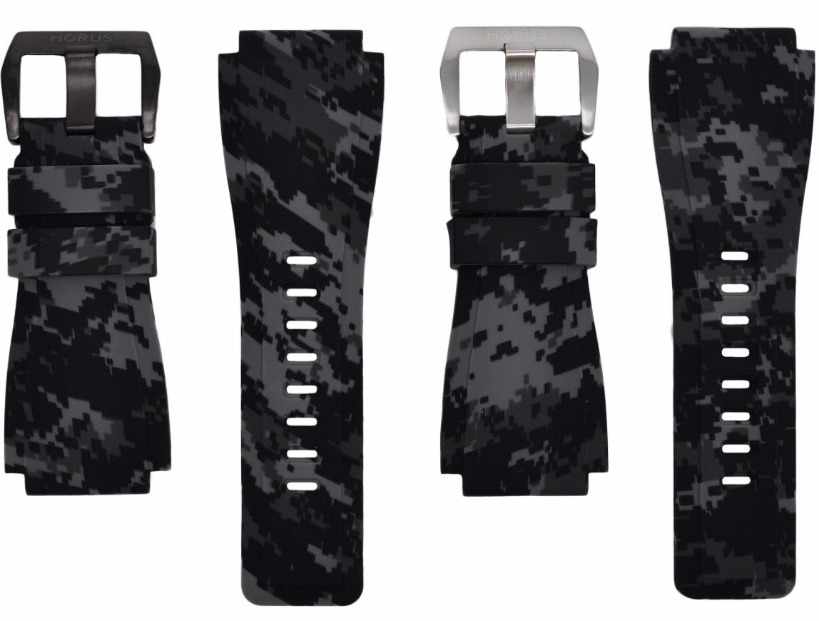 Horus Bracelet Camouflage Caoutchouc pour Bell&Ross digital graphite