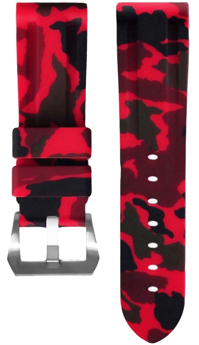 Horus Bracelet Camouflage Caoutchouc pour Panerai rouge