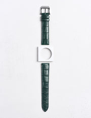 Bracelet Camille Fournet Alligator mat écailles carrées noir