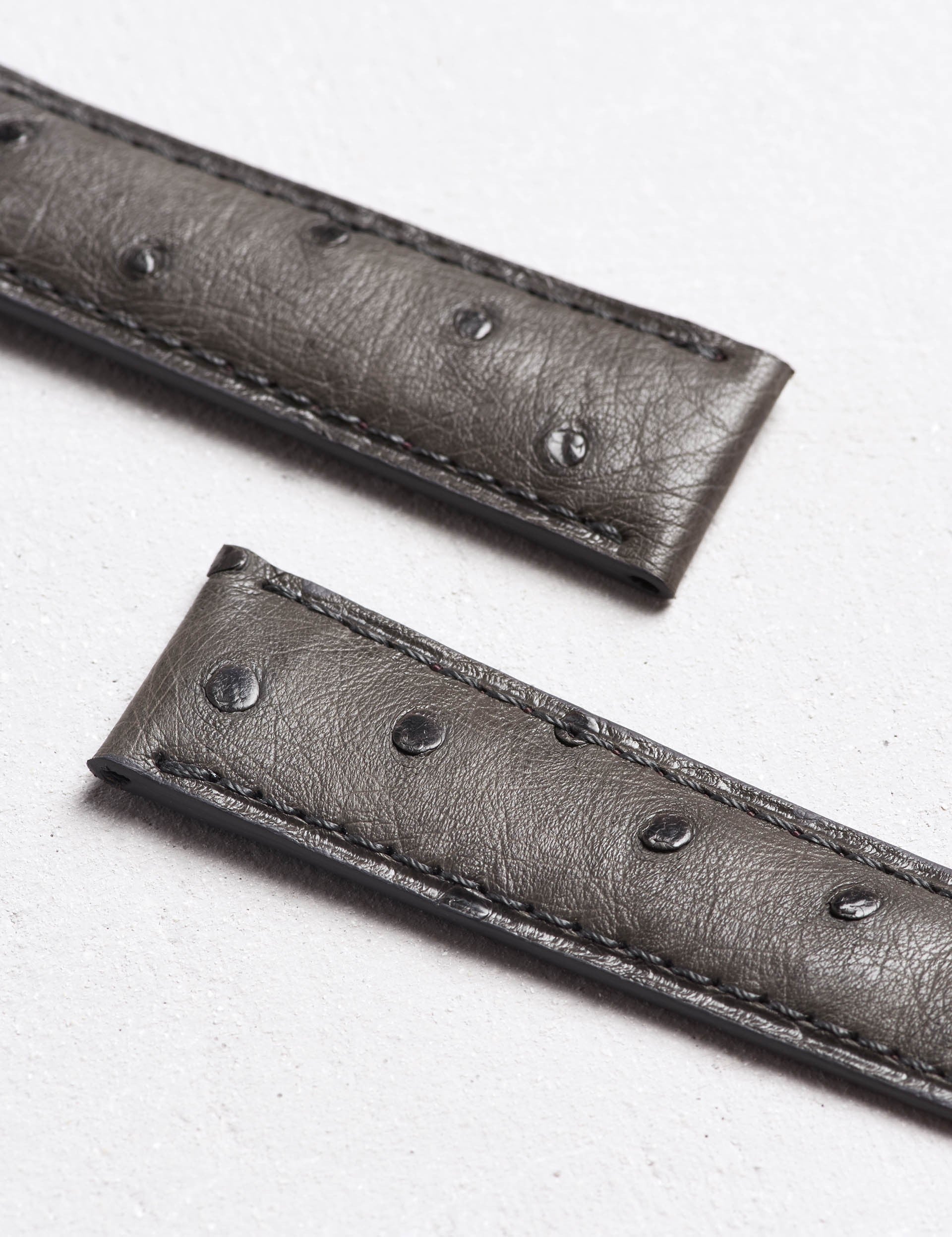 Bracelet Camille Fournet Autruche gris anthracite 