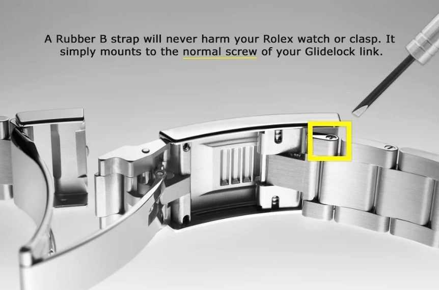 Bracelet RubberB M208 Noir/Bleu pour Rolex Deepsea 126660