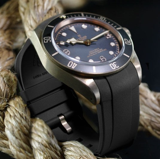 Rubber B strap T803 Black with buckle