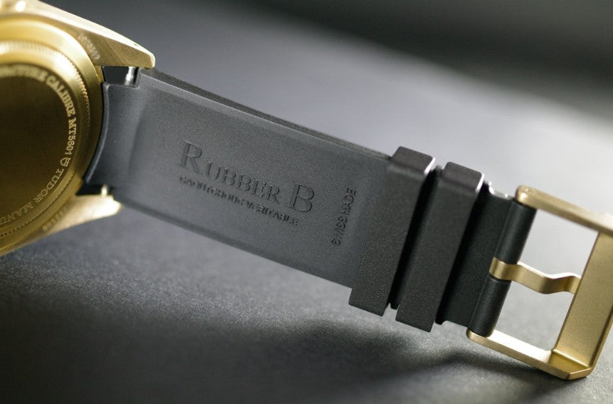 Rubber B strap T803 Black with buckle